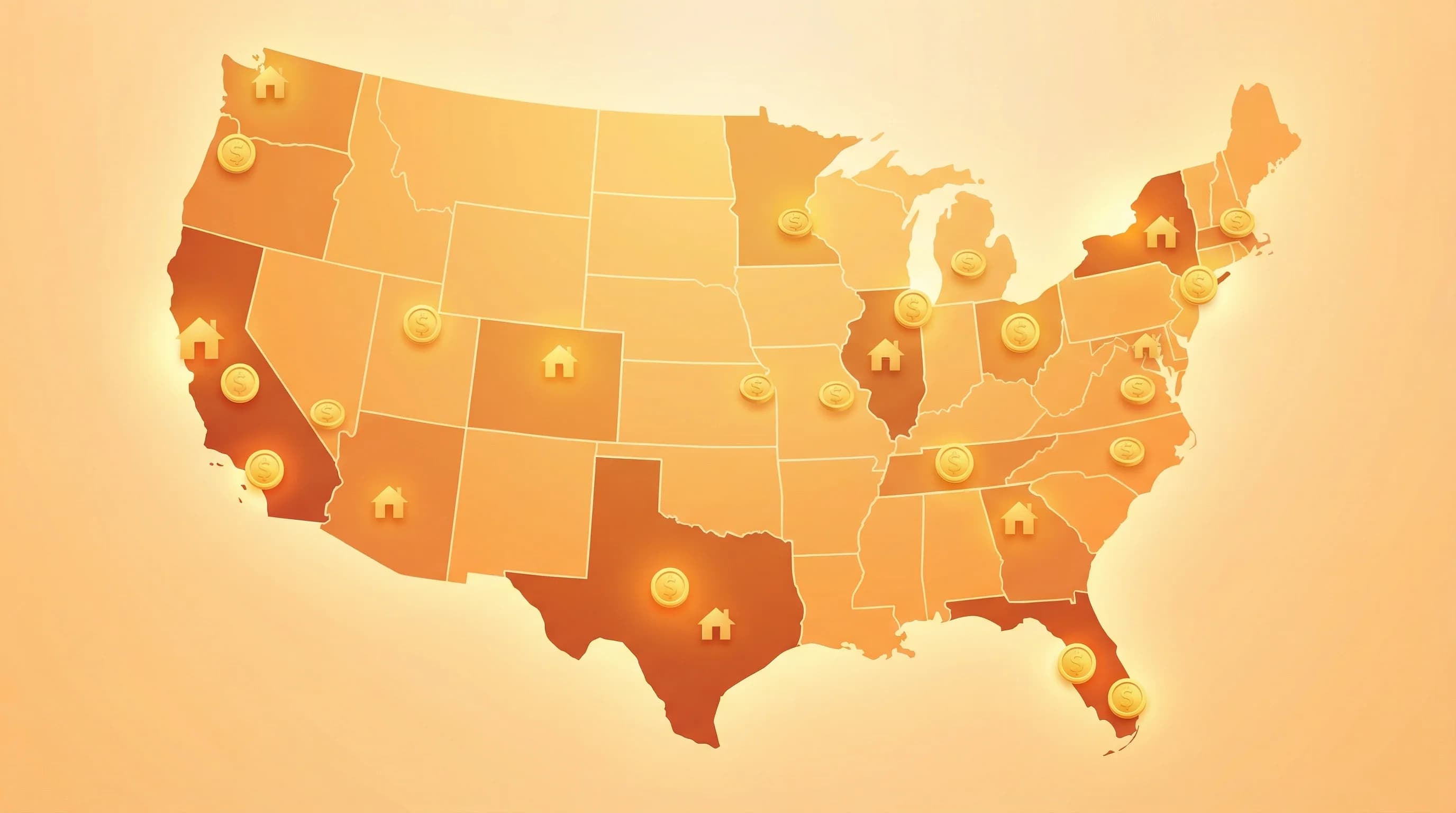 Mapa de Estados Unidos con programas de vivienda