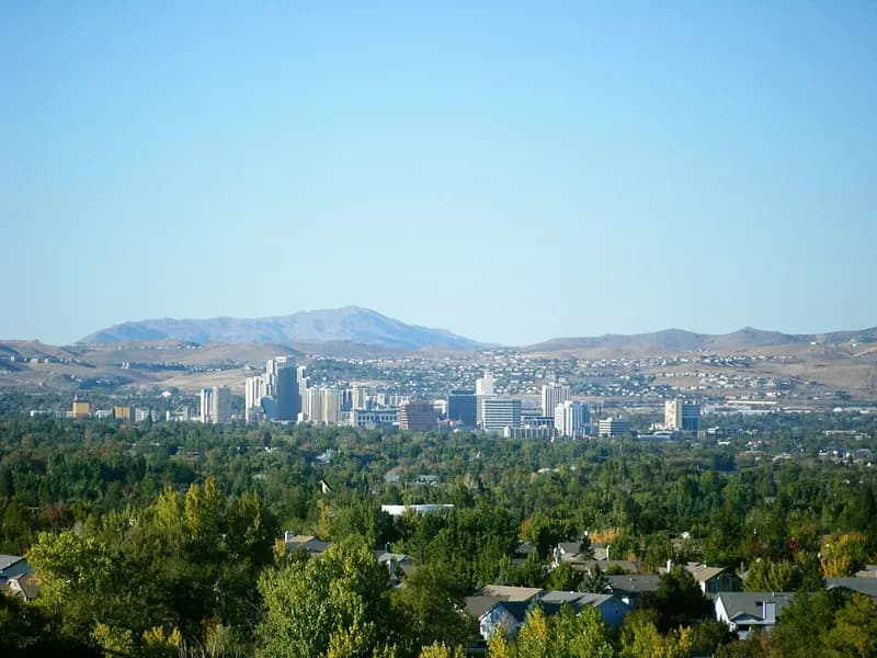 Vista panorámica de Reno, Nevada