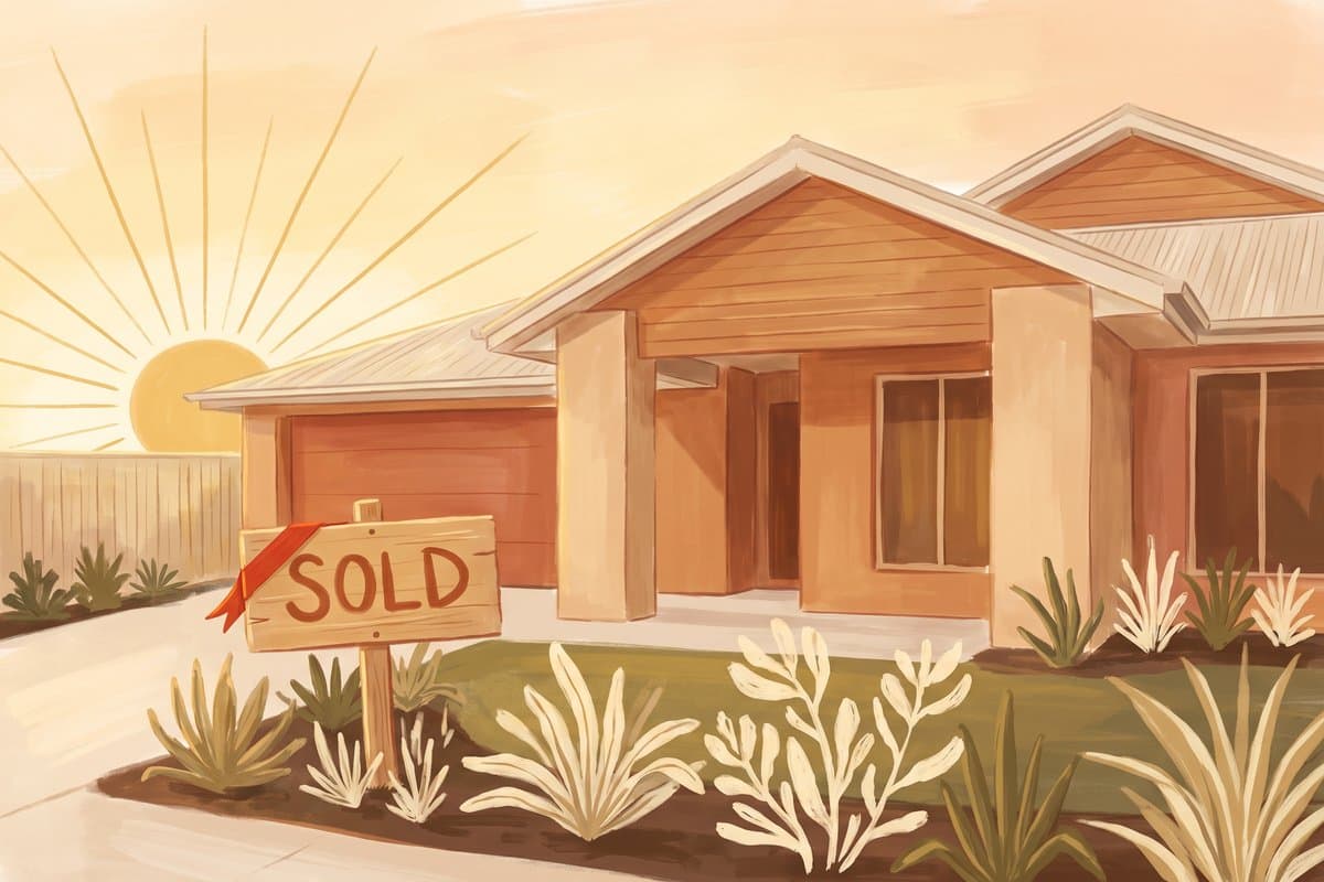 Casa nueva en construccion con letrero de venta
